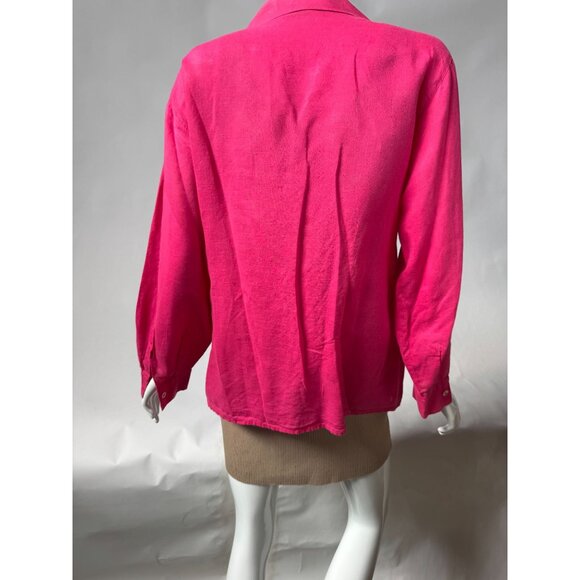 Vintage Accento By Marzotto Pink Button-Up Womens Blouse Made In Italy Long Slee - Picture 15 of 16